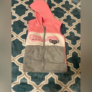 Pink and Gray Sleeveless Hoodie